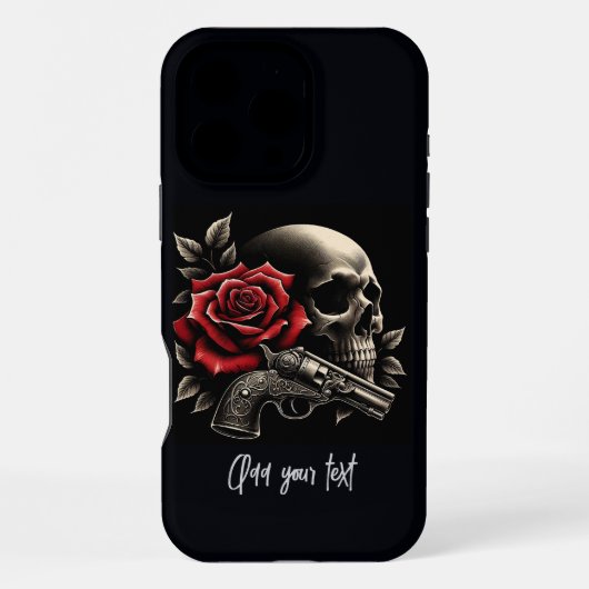 RozenSchedel iPhone Hoesje (Achterkant)