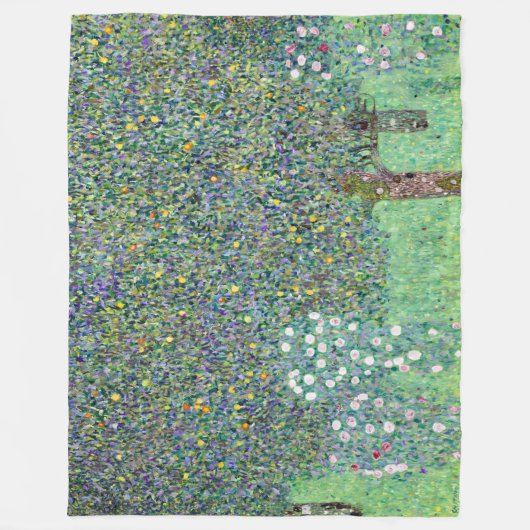 Rozenstruiken onder de bomen, Gustav Klimt Fleece Deken (Voorkant)