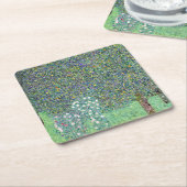 Rozenstruiken onder de bomen, Gustav Klimt Kartonnen Onderzetters (Schuin)