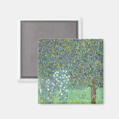 Rozenstruiken onder de bomen, Gustav Klimt Magneet (Voorkant / Achterkant)