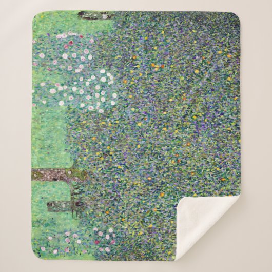 Rozenstruiken onder de bomen, Gustav Klimt Sherpa Deken (Voorkant)