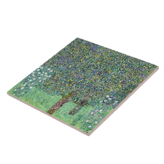 Rozenstruiken onder de bomen, Gustav Klimt Tegeltje (Zijkant)
