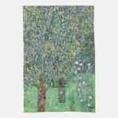 Rozenstruiken onder de bomen, Gustav Klimt Theedoek (Verticaal)