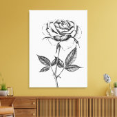 Rozentekening Canvas Afdruk (Insitu (Woonkamer))