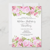 Rozentuin Aquarel Bloem Bruiloftsfeest Kaart (Voorkant)