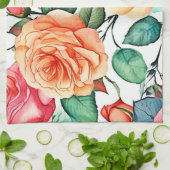 Rozentuin Bloei Design Theedoek (Gevouwen)