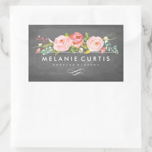 Rozentuin Bloemenkrijtbord Zakelijk Rechthoekige Sticker (Tas)