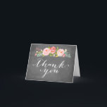Rozentuin Bloemige Bedank Chalkboard Kaart<br><div class="desc"></div>