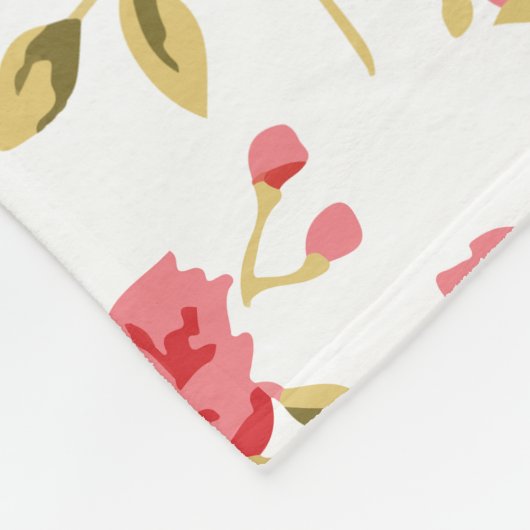 Rozentuin fleece deken (Hoek)