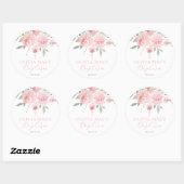 Rozentuin Meisje Boho Doop Ronde Sticker (Vel)