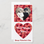 ROZENVELD, helder levendig rood roze Feestdagenkaart (Voorkant / Achterkant)