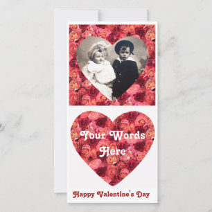 ROZENVELD, helder levendig rood roze Feestdagenkaart