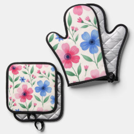 Rozenwater Bloei Ovenwant & Pannenlap Set