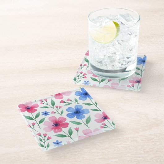 Rozenwater Bloem Delight Glazen Onderzetter (Schuin)
