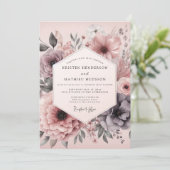 Rozenwater Poëtische Flora Bruiloft Kaart (Staand voorkant)