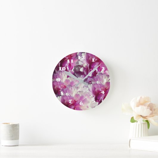 RozePeonies, opwindende dag wandklok (Huis)