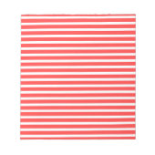 Rozerood en Wit Eenvoudig Horizonaal Gestreept Notitieblok (Voorkant)