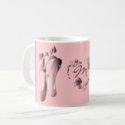 RozeRoze ballet tenschoenen met een Mok van een mo (Voorkant links)