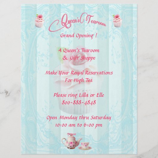 RozeTea Roos Cupcakes Flyers (Voorkant)