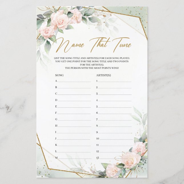 Rozige mosterdrozen en groene naam die in het spel (Voorkant)