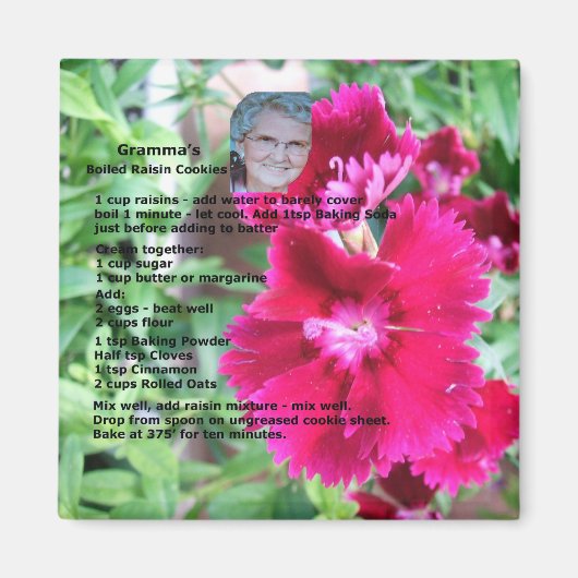 Rozijnen Cookie Recept Magnet (Voorkant)