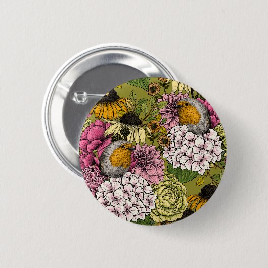 Rozijnen in de tuin 2 ronde button 5,7 cm (Voorkant /achterkant)