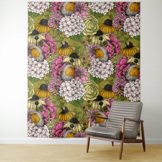 Rozijnen in de tuin 2 wandkleed (In situ)