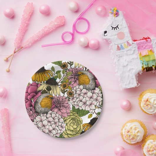 Rozijnen in de tuin papieren bordje (Feest)