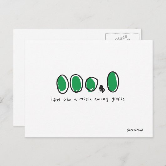 rozijnen van briefkaart (Voorkant / Achterkant)