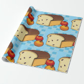 Rozijnenbrood en rode appels cadeaupapier (Uitgerold)
