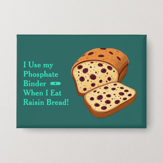 Rozijnenbrood Fosfaat Binder Knop Button (Voorkant)