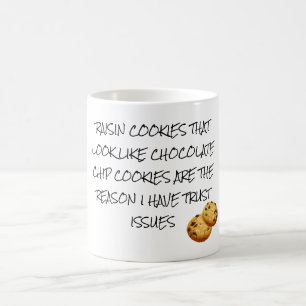 Rozijnenkoekjes lijken op Choc Chip wantrouwenspro Koffiemok