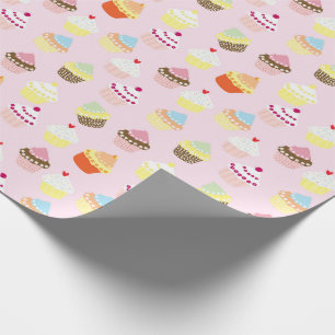 ROZIJNTAARTJES ROZE PATROON CADEAUPAPIER