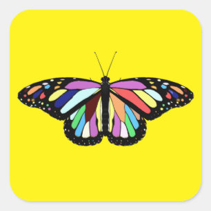 RP colorful butterfly Vierkante Sticker
