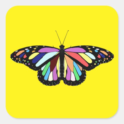 RP colorful butterfly Vierkante Sticker (Voorkant)