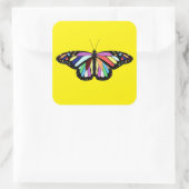 RP colorful butterfly Vierkante Sticker (Tas)