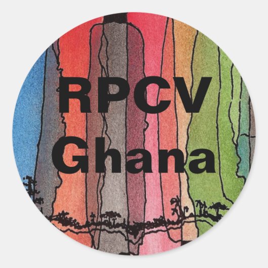 RPCV Ghana Ronde Sticker (Voorkant)