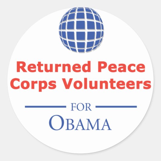 RPCVS voor Obama Stickers (Voorkant)