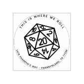 RPG 20-zijdig Dice | Klassiek waar we adres rollen Rubberstempel (Afrduk)