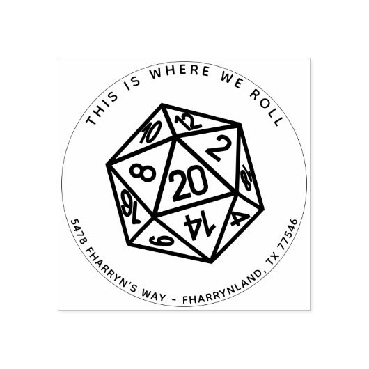 RPG 20-zijdige dobbelsteen | Klassiek waar we adre Rubberstempel (Afrduk)