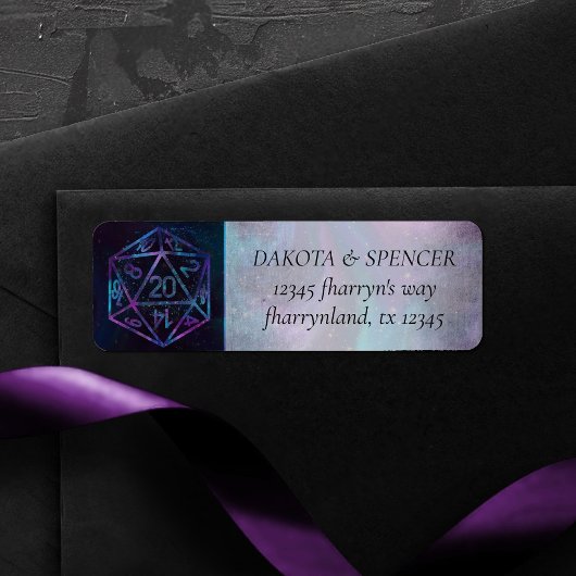 RPG Blue | Fantasy tafelblad gamer dobbelstenen ad Etiket