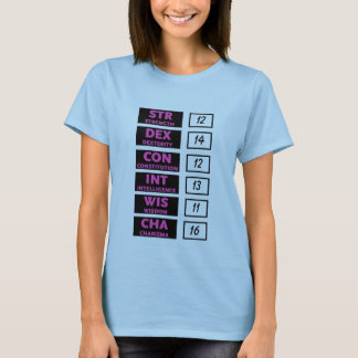 RPG Capaciteitsscore (roze en zwart) T-shirt