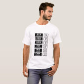 RPG Capaciteitsscore (zwart-wit) T-shirt (Voorkant volledig)