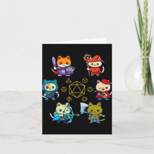 RPG Cat Dice Set Nerdy D20 Gamer Geek Cats Mannen Kaart