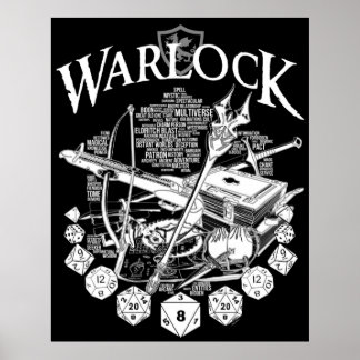 RPG Class Series Warlock White Versie Poster