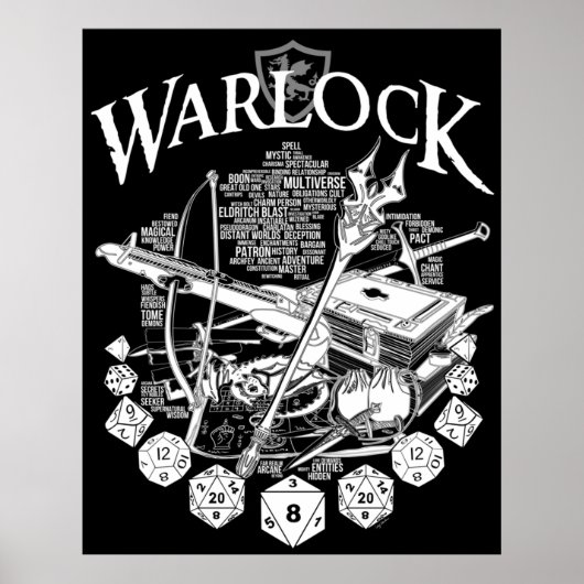 RPG Class Series Warlock White Versie Poster (Voorkant)