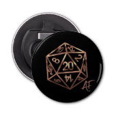 RPG Crit AF | Copper Fantasy Tafelblad Gamer Dice Button Flesopener (Voorkant)