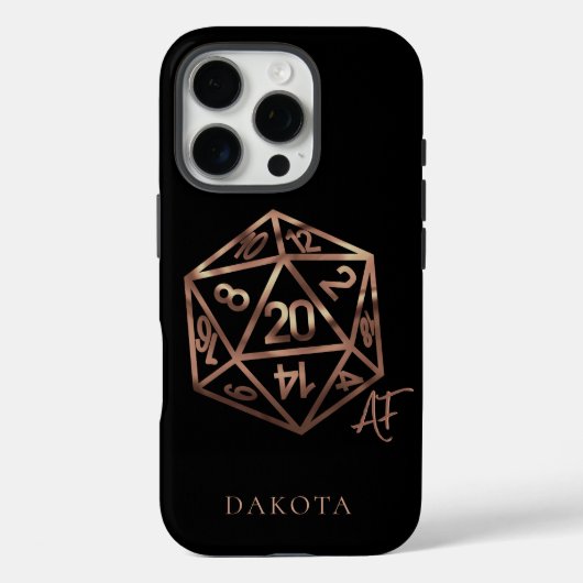 RPG Crit AF | Copper Fantasy Tafelblad Gamer Dice Case-Mate iPhone Case (Achterkant)