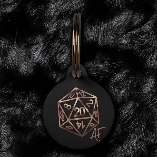 RPG Crit AF | Copper Fantasy Tafelblad Gamer Dice Huisdierpenning (Creator heeft geüpload)