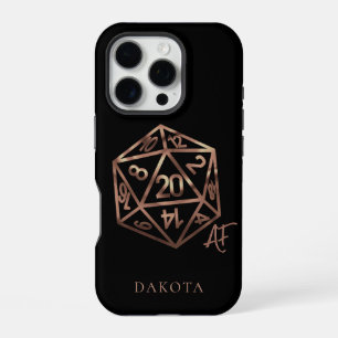 RPG Crit AF Copper Fantasy Tafelblad Gamer Dice iPhone 16 Pro Hoesje